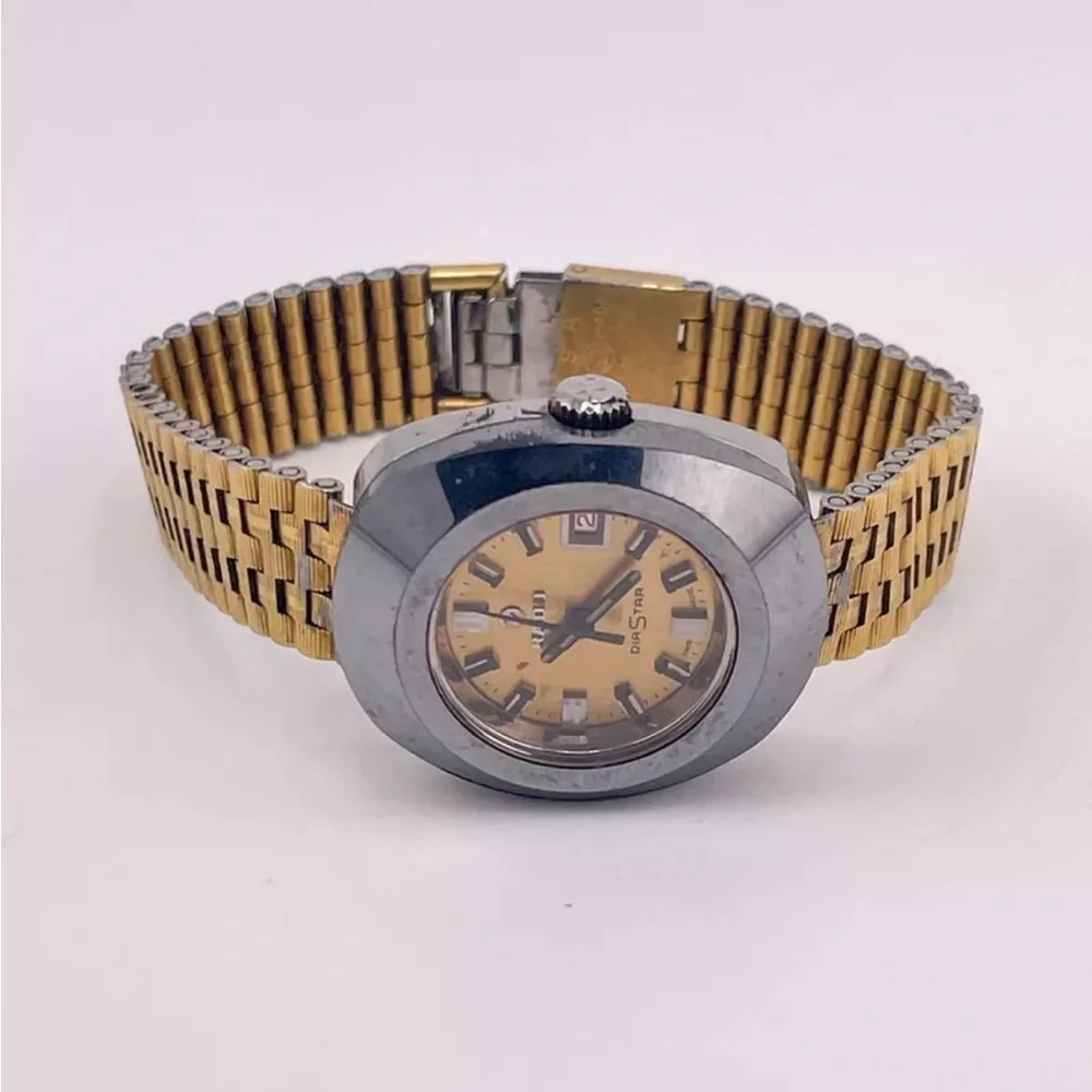 Rado DiaStar Watch Self-winding Cut Glass Date Diamond Vintage Antique #102